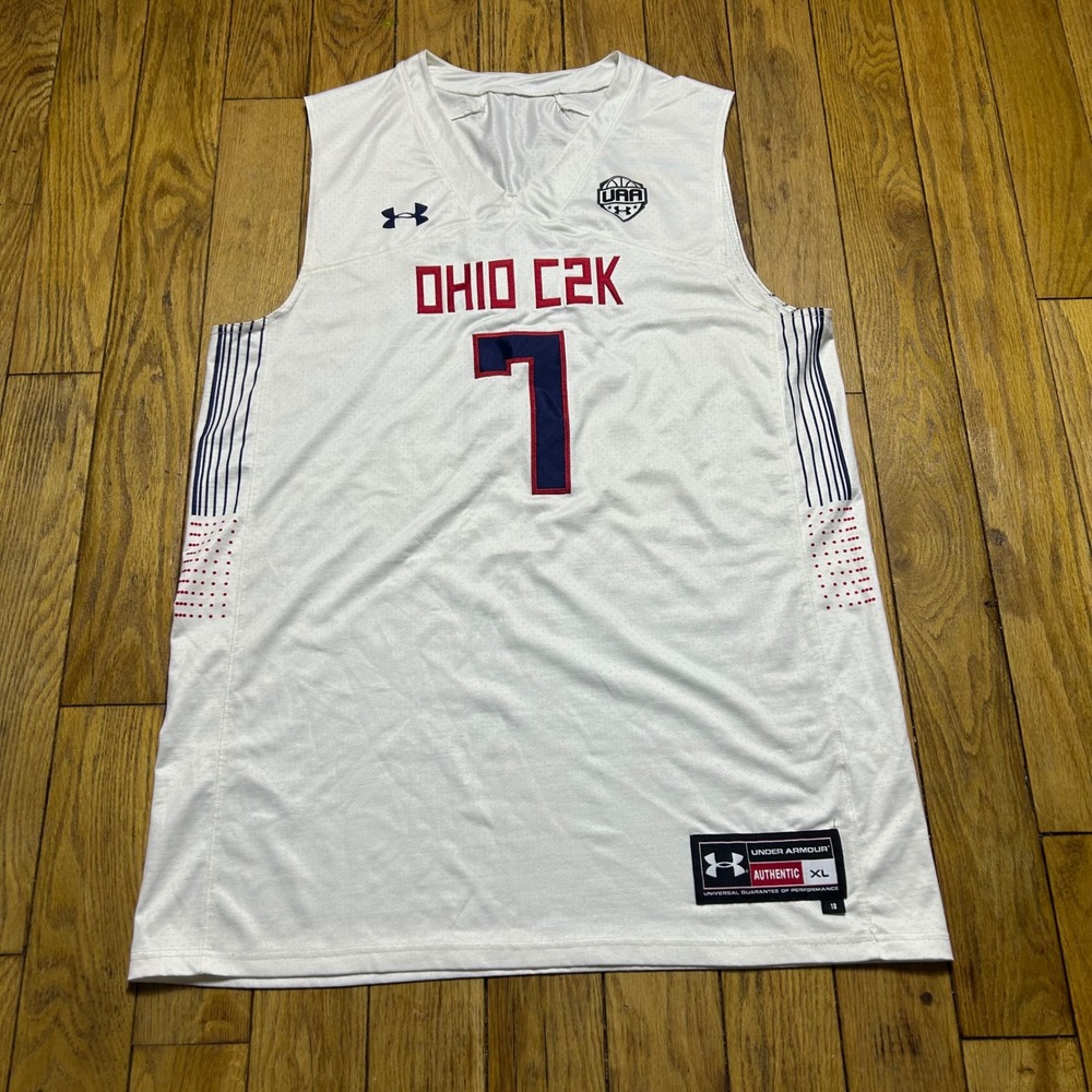 Under Armour Authentic Basketball Jersey White UAA Number 7 Mens XL 1270747